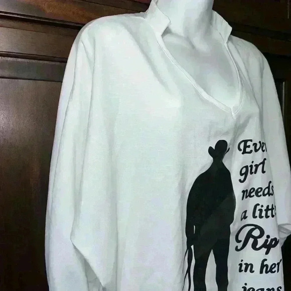 Every Girl Needs A Little Rip in Her Jeans / W’s Blouse / Medium / Yellowstone - Picture 7 of 13